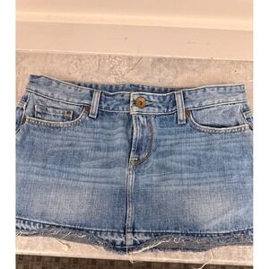 X2 Quality Denim Light Wash Frayed Hem Mini Skirt Size‎ 12